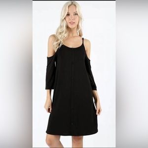 New! Zenana Outfitters cold shoulder knit dress